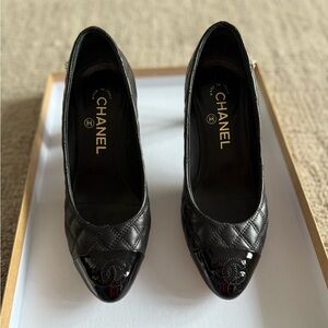 CHANEL Black Quilted Heels